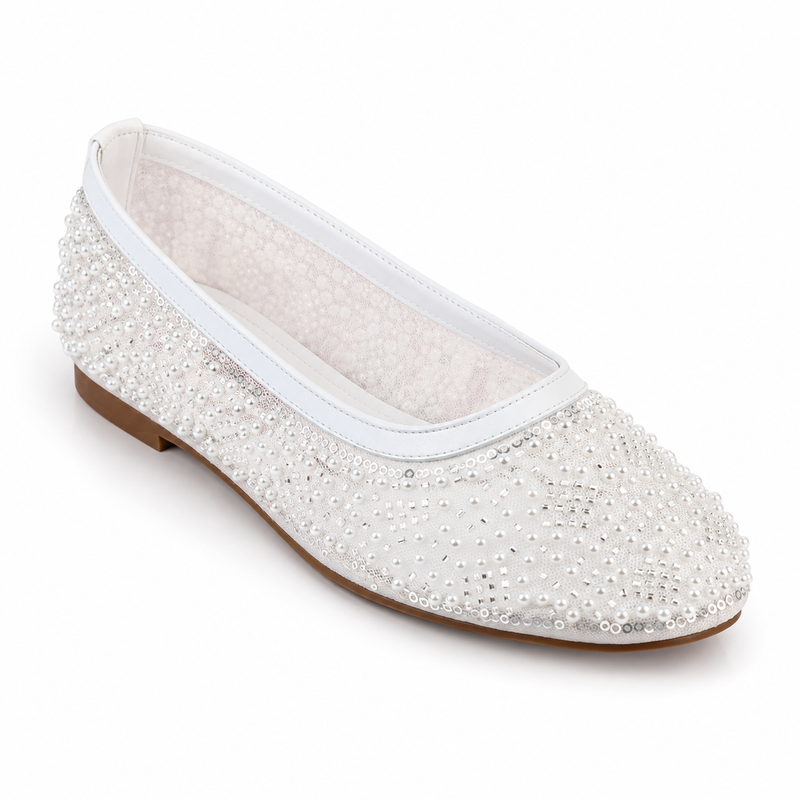 Pearl Luxe Crystal Flat
