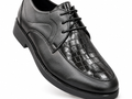 Printed leather lace-up shoes