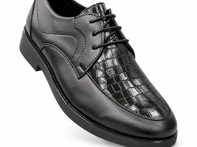 Printed leather lace-up shoes