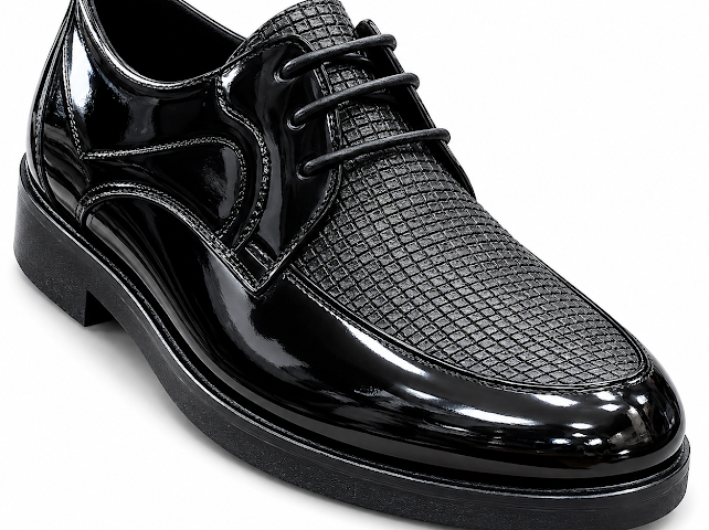 Patent leather lace-up shoes